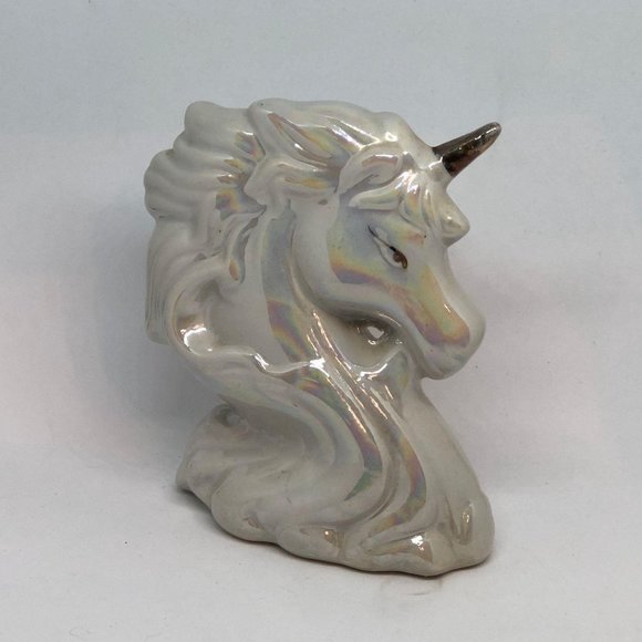 Vintage Opalescent Unicorn Statue - Picture 2 of 4